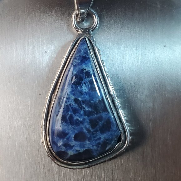 LAPIS LAZULI STERLING SILVER PENDANT - Picture 2 of 7
